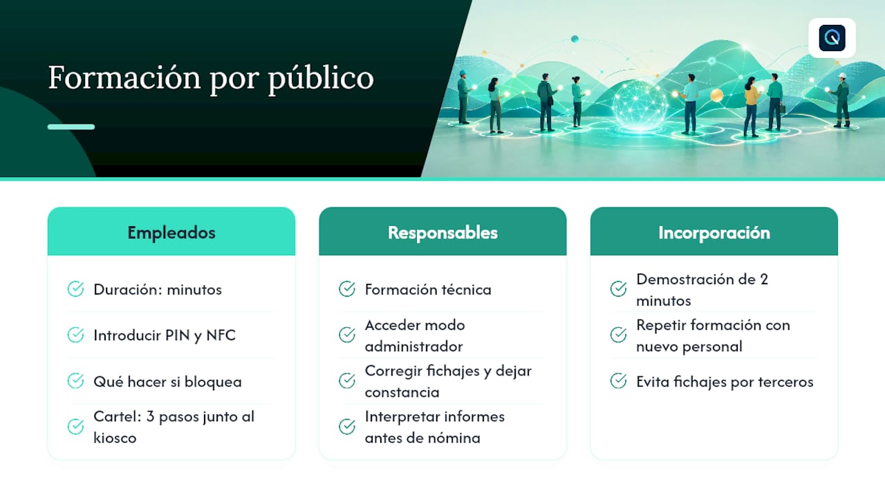 Formación para usuarios y responsables del kiosco, overview diagram