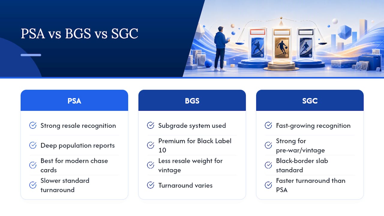 Comparison of three card grading companies