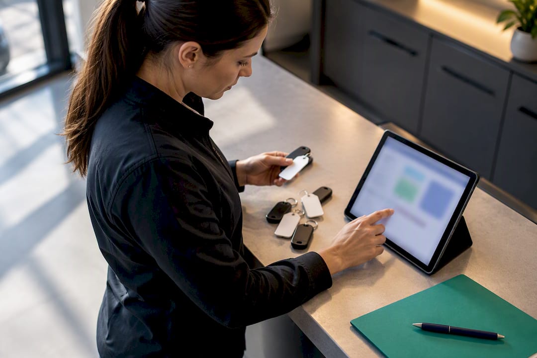 Dealer reviewing inventory rollout data
