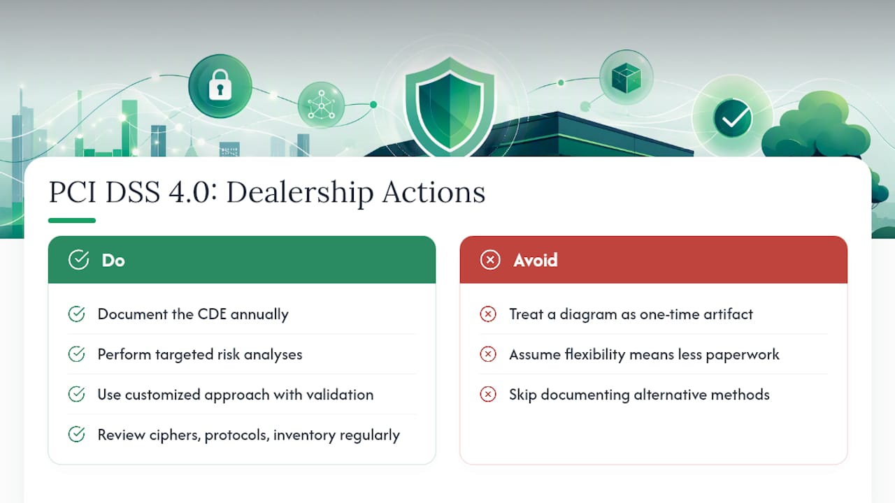 What PCI DSS 4.0 (and 4.0.1) Means for Dealerships — overview diagram
