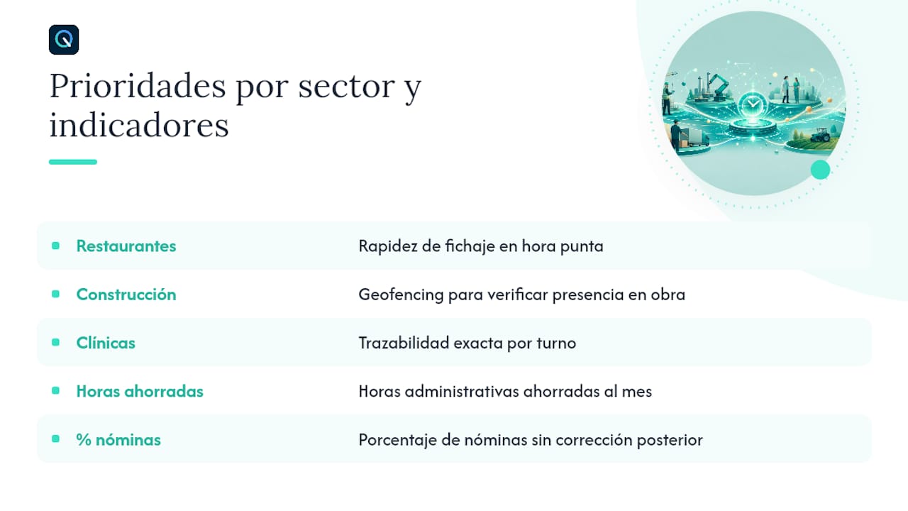 Prioridades en el control horario según el sector