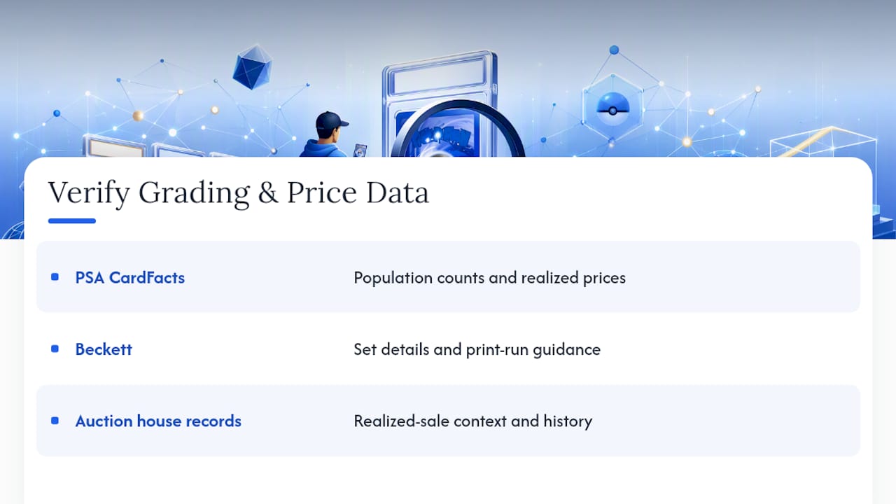Where to Verify Grading and Price Data — overview diagram