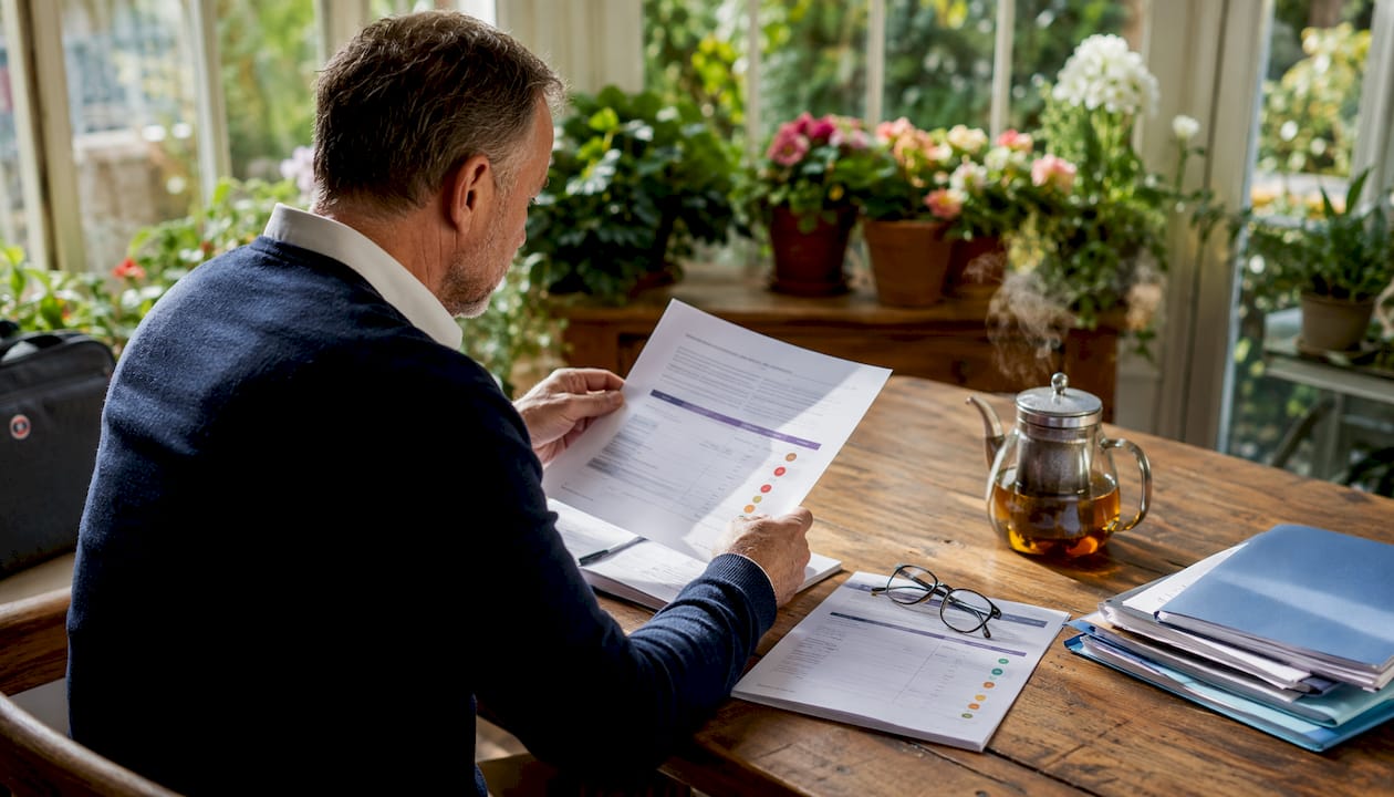 Hands reviewing care provider quality documents