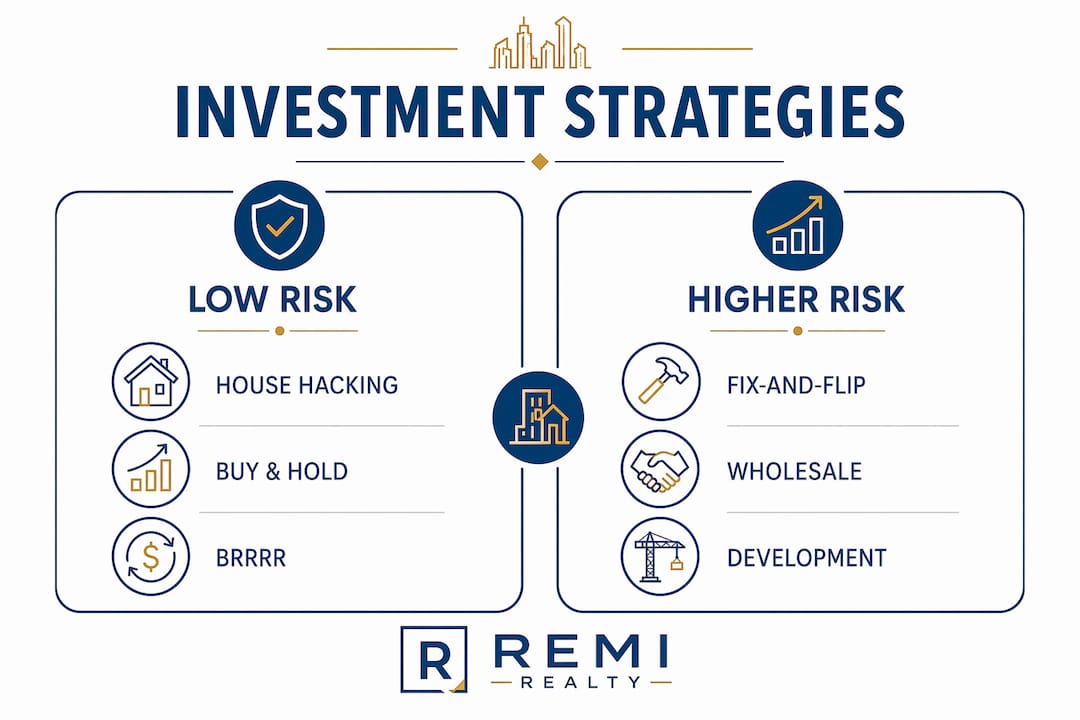 Infographic comparing investment strategies on Long Island