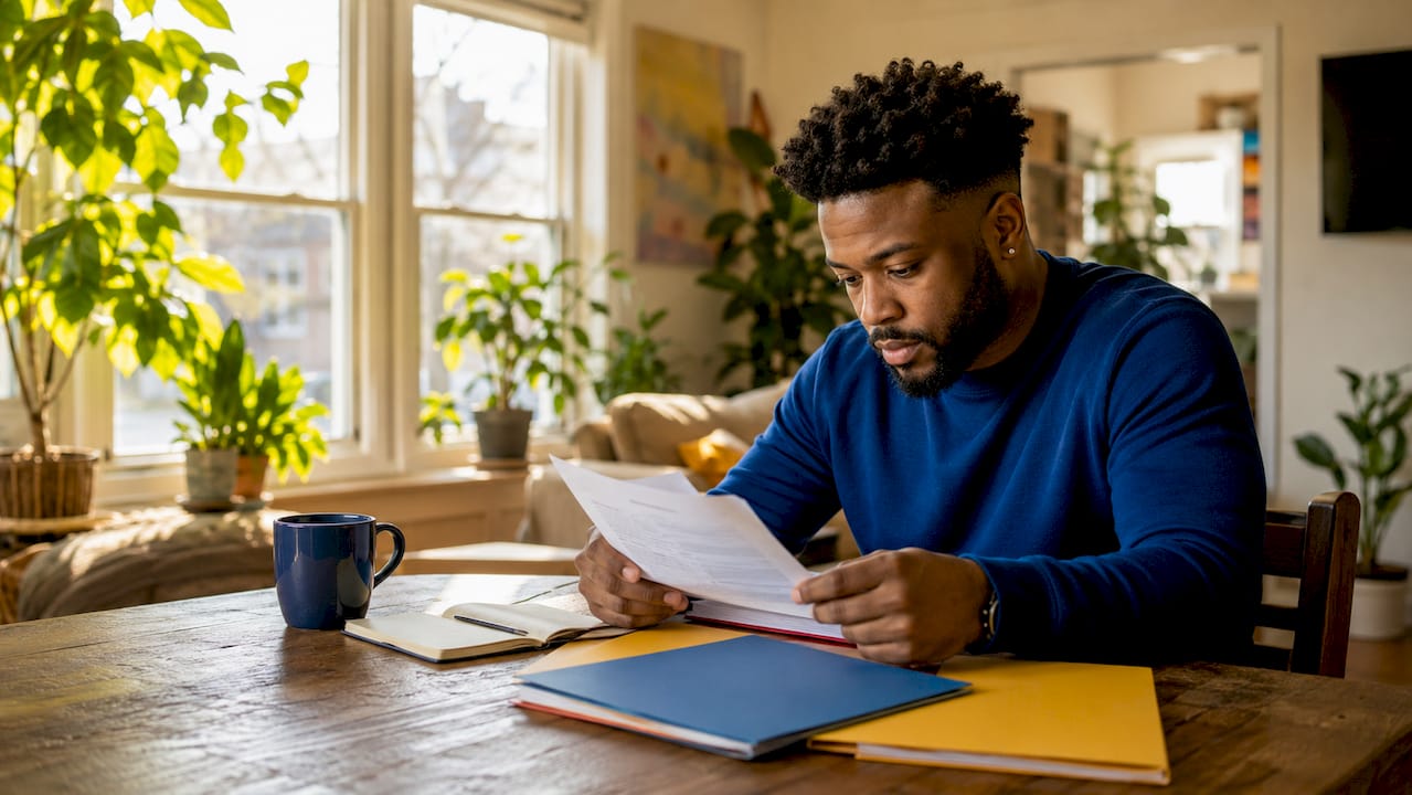 Signing lease agreement at multi-family home table