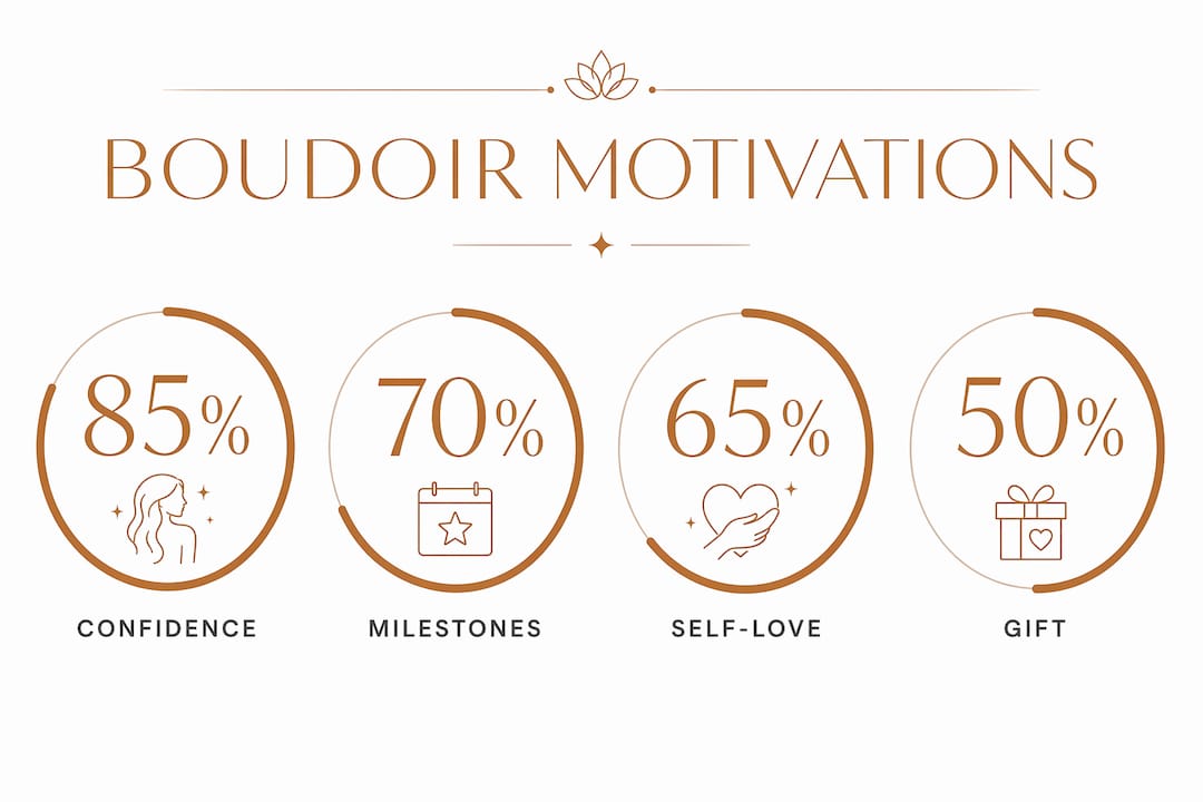 Infographic showing key reasons women choose boudoir sessions