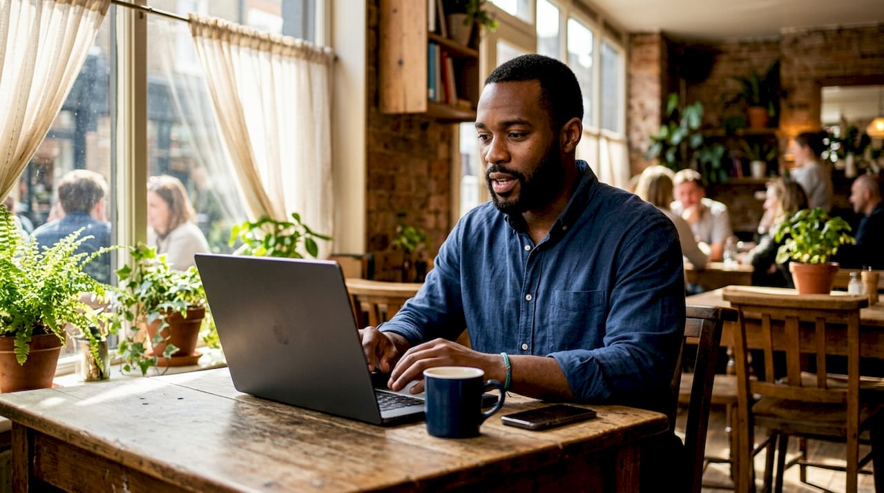 Man on telemedicine call at home desk