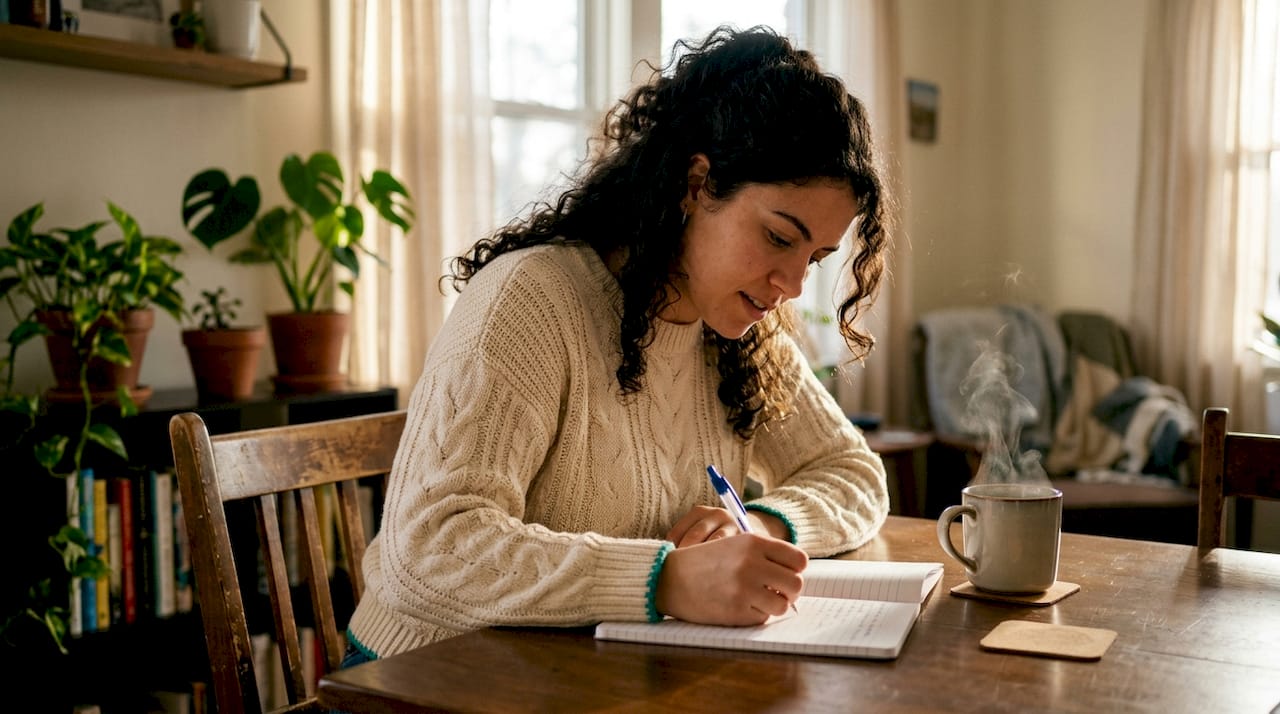 Patient writing questions about surgery