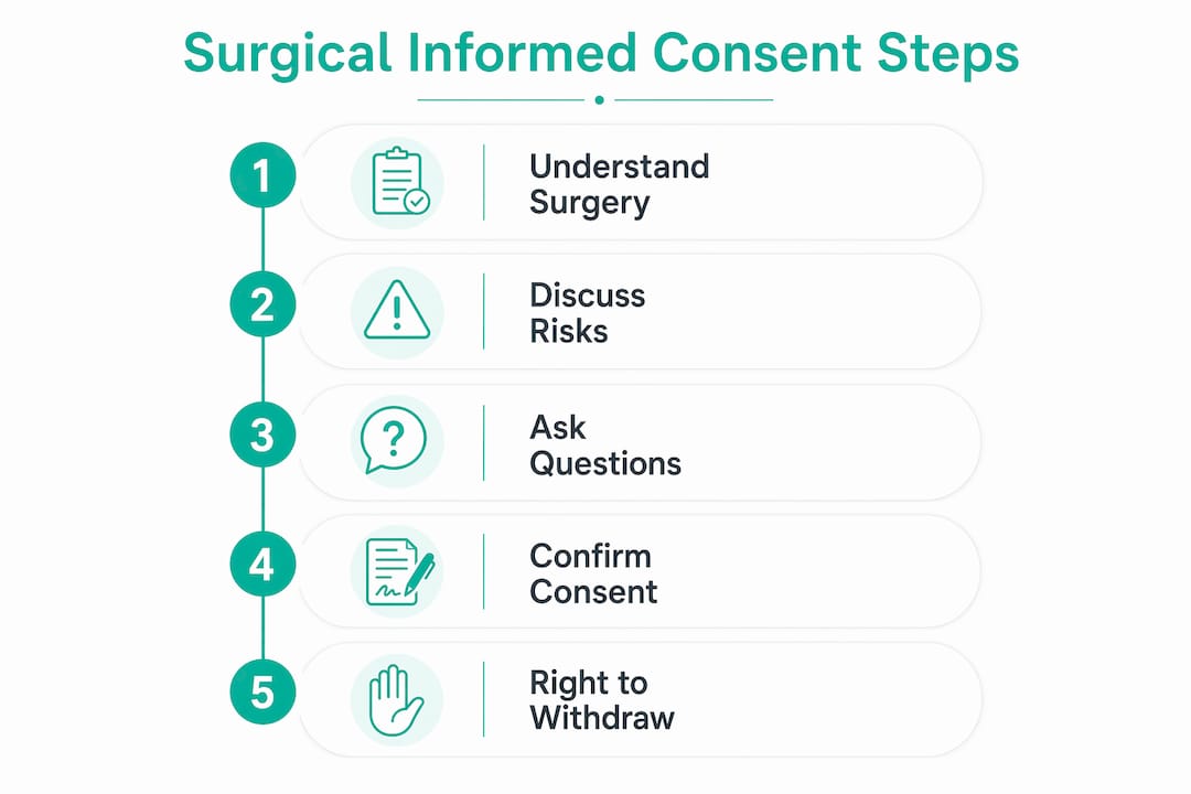 Infographic showing surgical informed consent steps