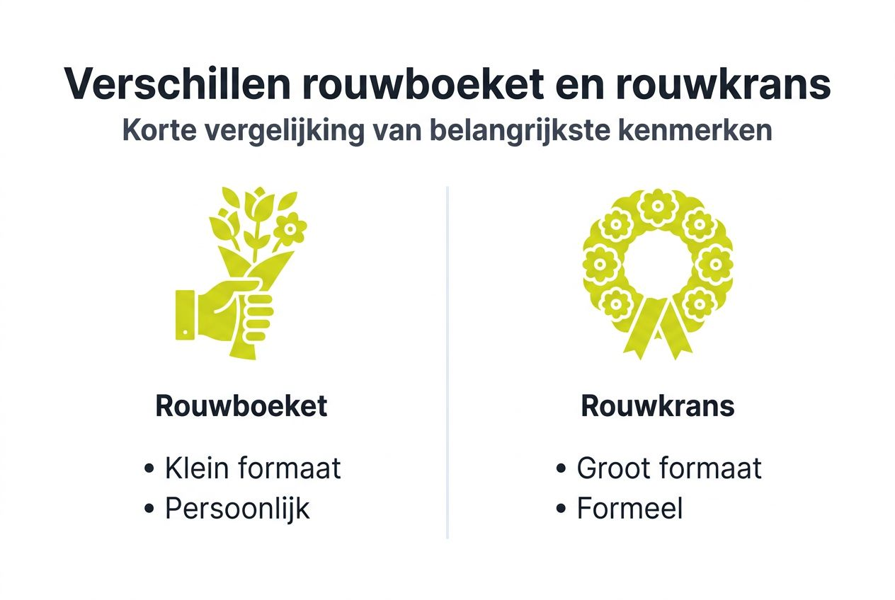 Infographic: Wat is het verschil tussen een rouwboeket en een rouwkrans?