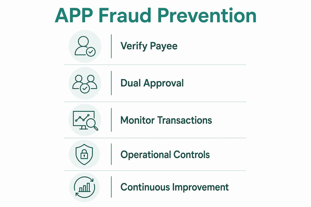 Infographic outlining push payment fraud prevention steps
