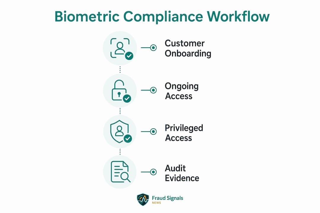 Infographic outlining biometric compliance workflows