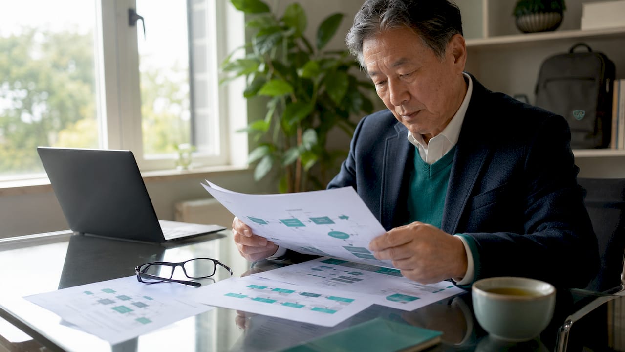 Hands reviewing identity verification audit reports