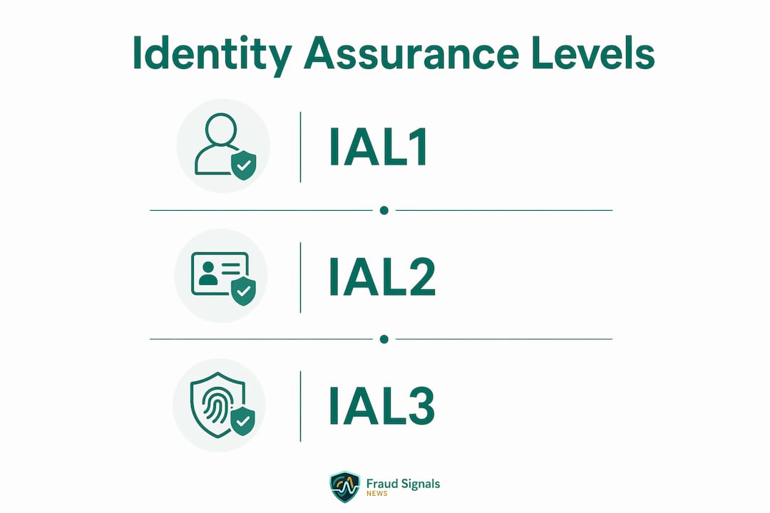 Infographic illustrating identity assurance levels in proofing