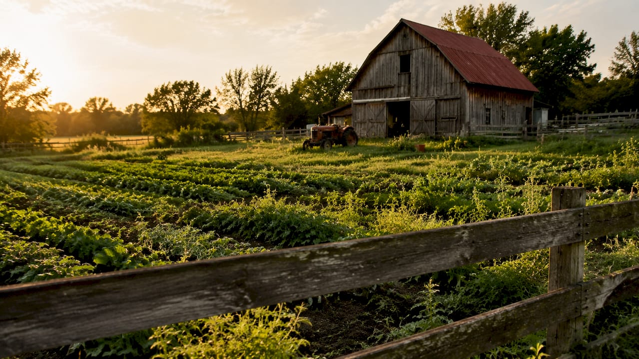 Vibrant regenerative farm field in Kansas City