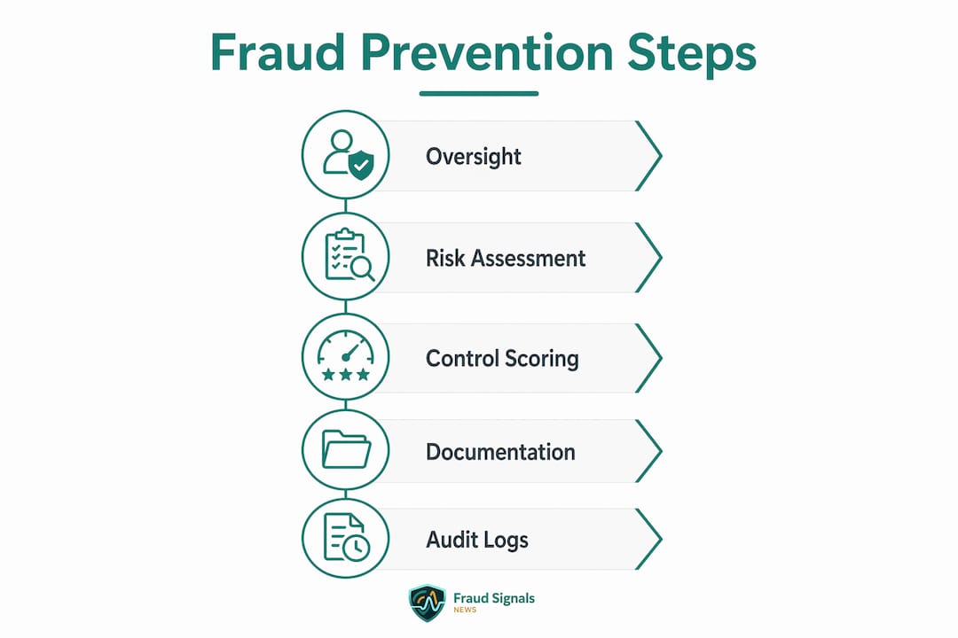 Infographic showing fraud prevention governance steps