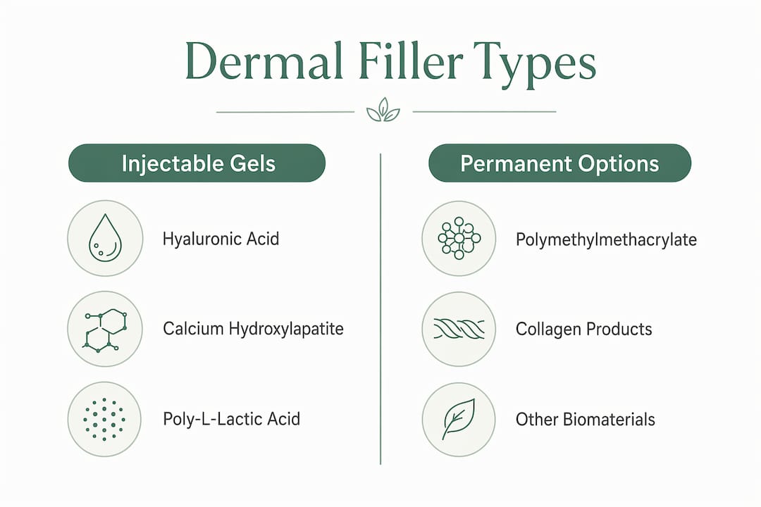 Infographic comparing dermal filler types