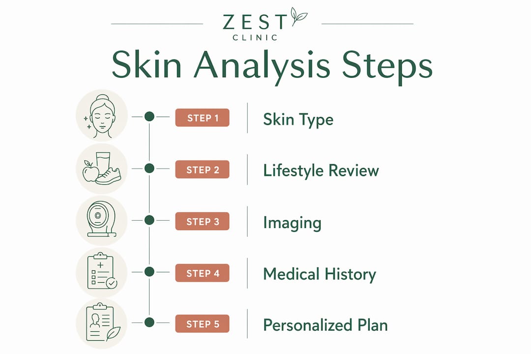 Infographic illustrating key skin analysis process steps