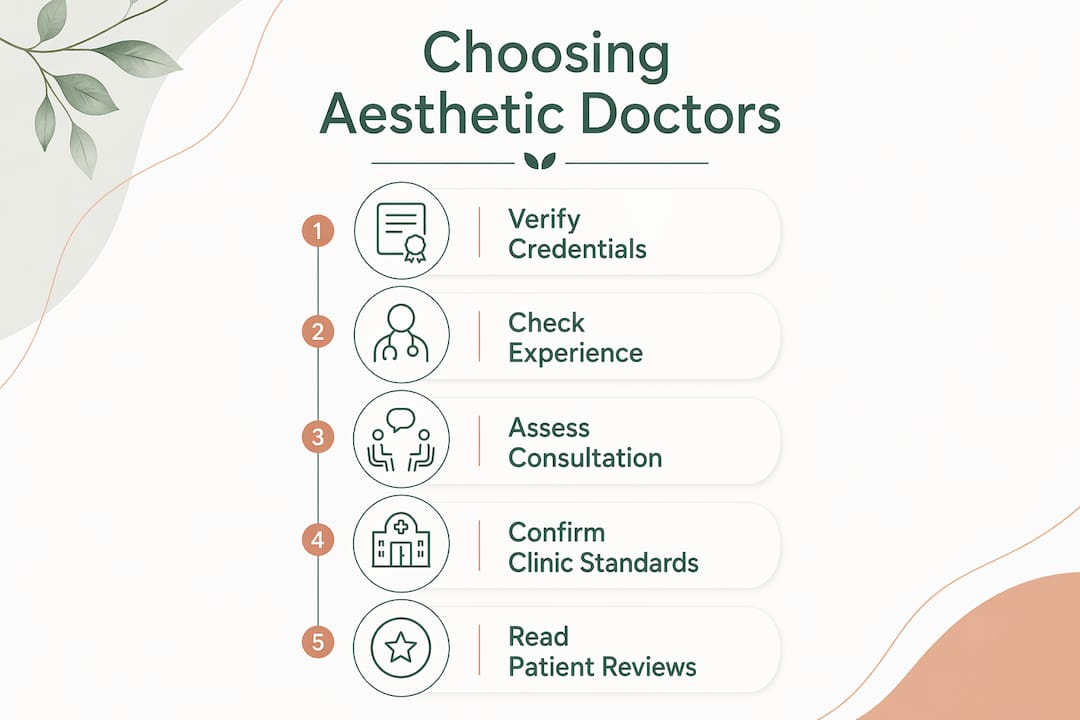 Infographic of steps to choose aesthetic doctor
