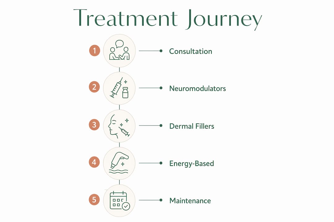 Infographic showing non-surgical treatment steps
