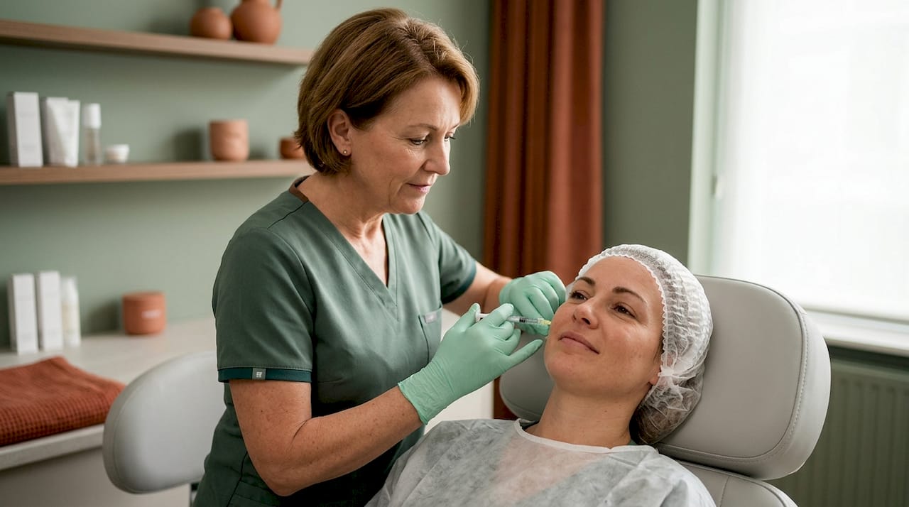 Close-up injection of biostimulatory filler