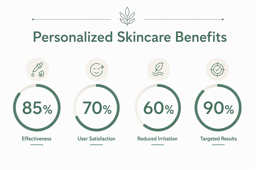 Infographic showing key benefits of personalized skincare