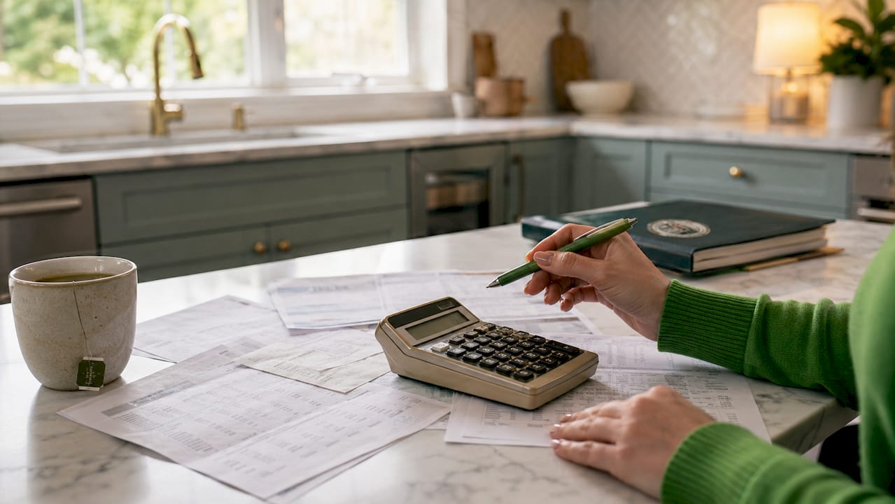 Hands calculating home equity loan costs