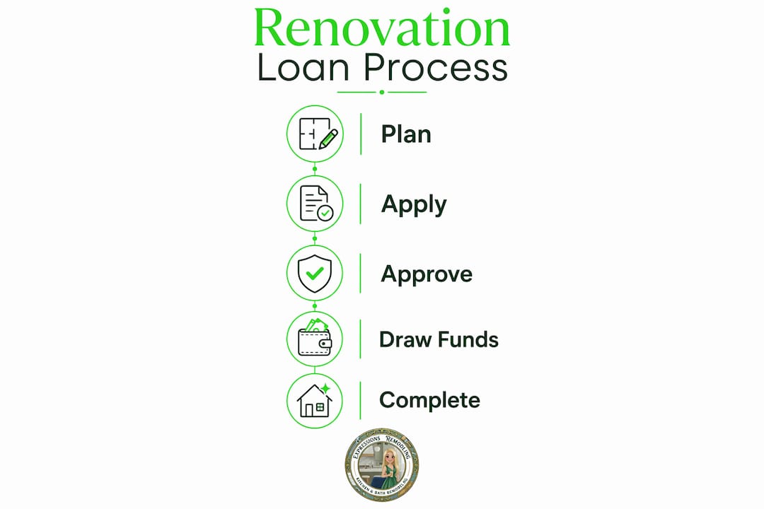 Infographic showing renovation loan process steps