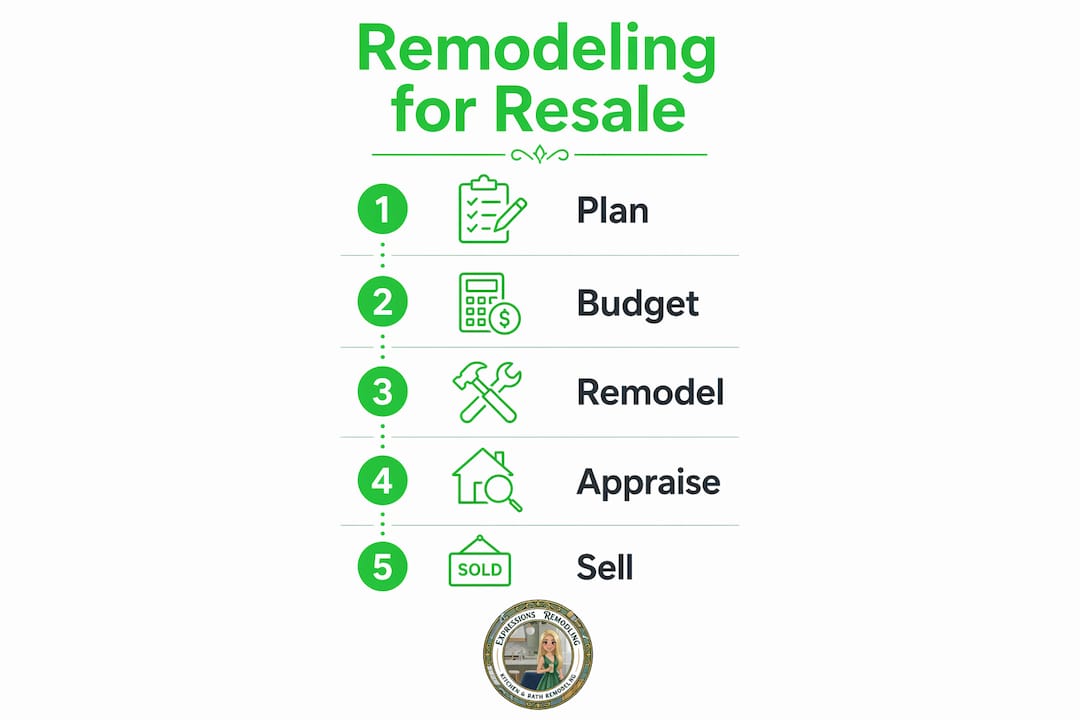 Infographic illustrating remodeling process steps