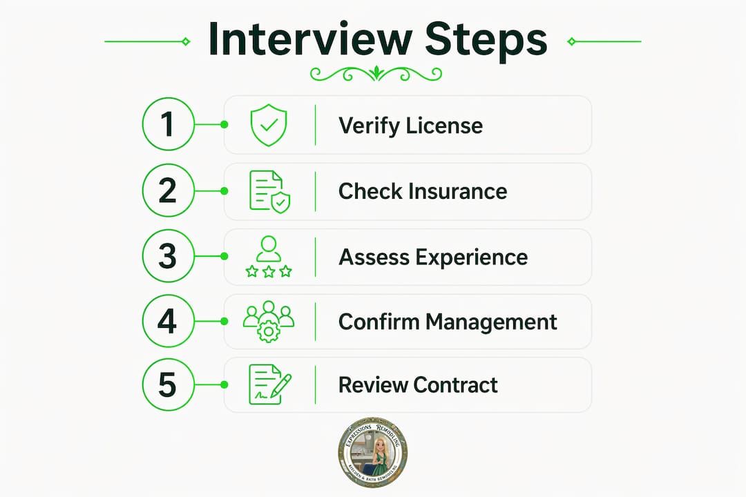 Infographic showing key contractor interview steps
