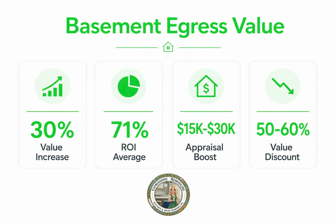 Infographic showing egress window value statistics
