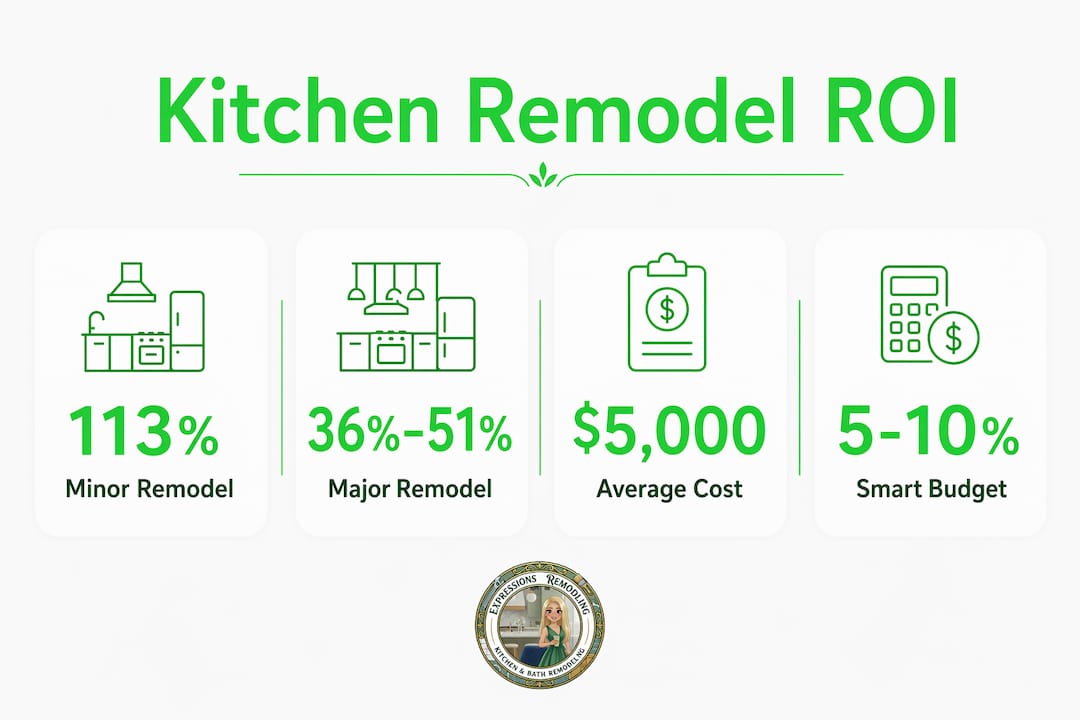 Infographic showing kitchen remodel ROI statistics