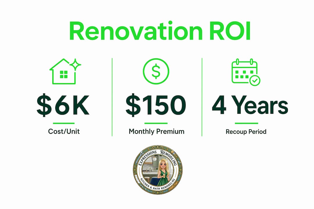 Infographic comparing renovation cost and returns