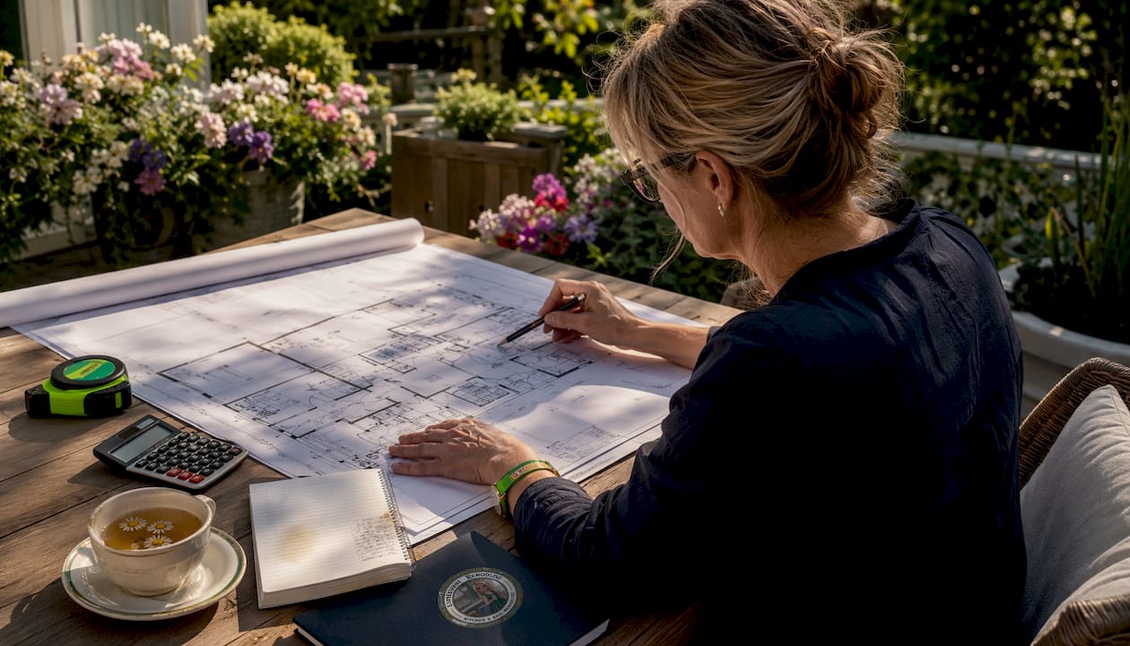 Homeowner reviewing remodeling plans