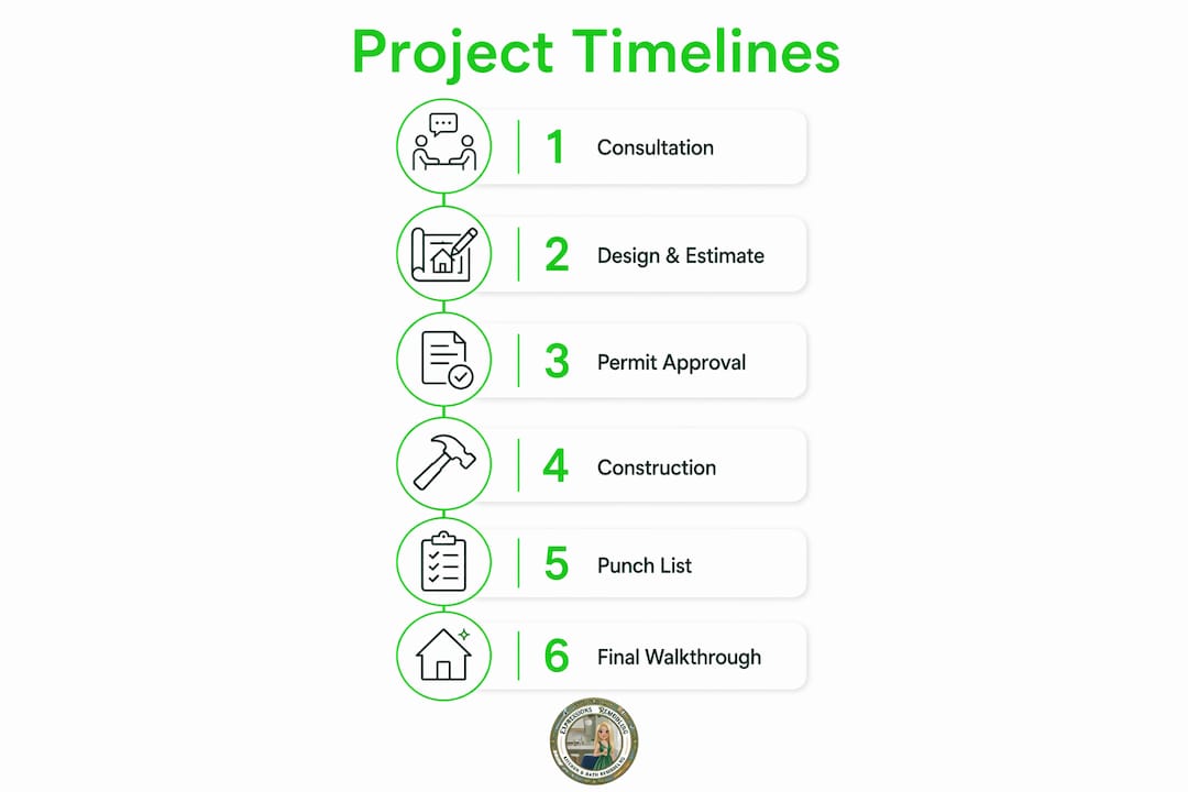 Infographic showing remodeling project stages