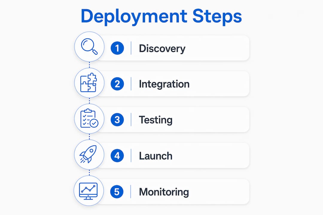 Infographic illustrating deployment steps
