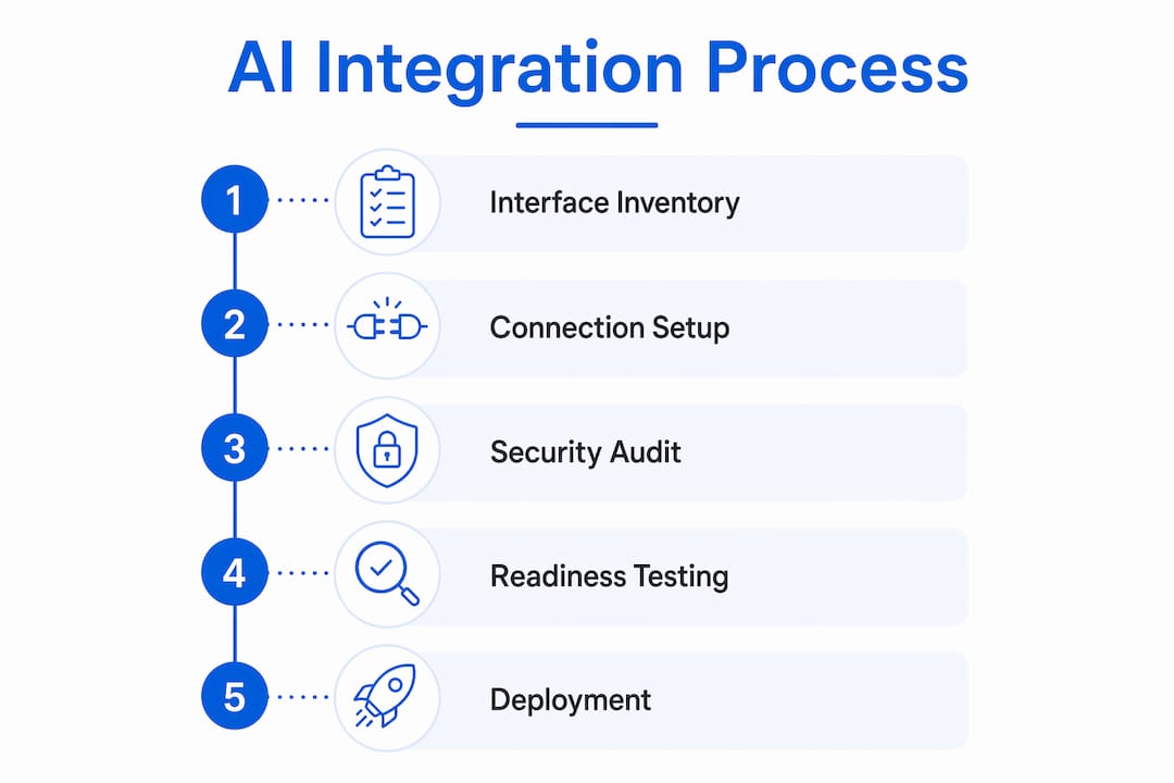 Infographic showing AI integration steps