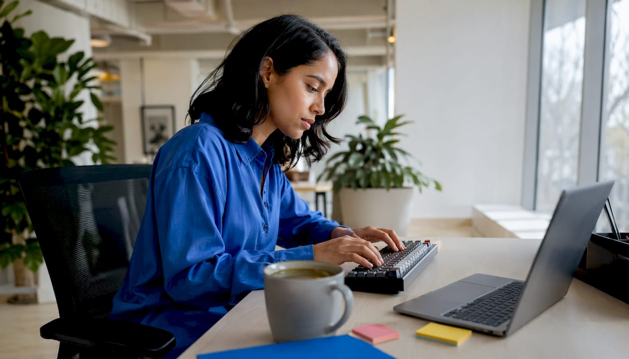 Engineer typing conversational AI integration code