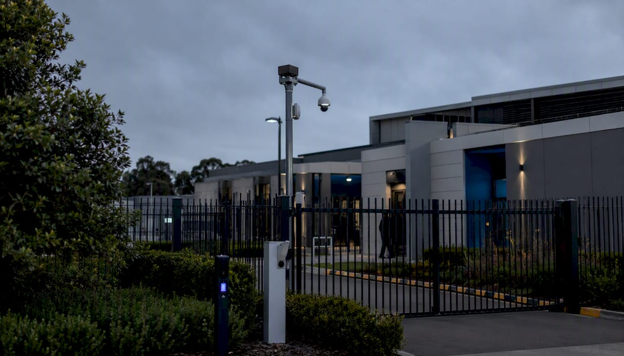 Exterior of Australian data centre with security