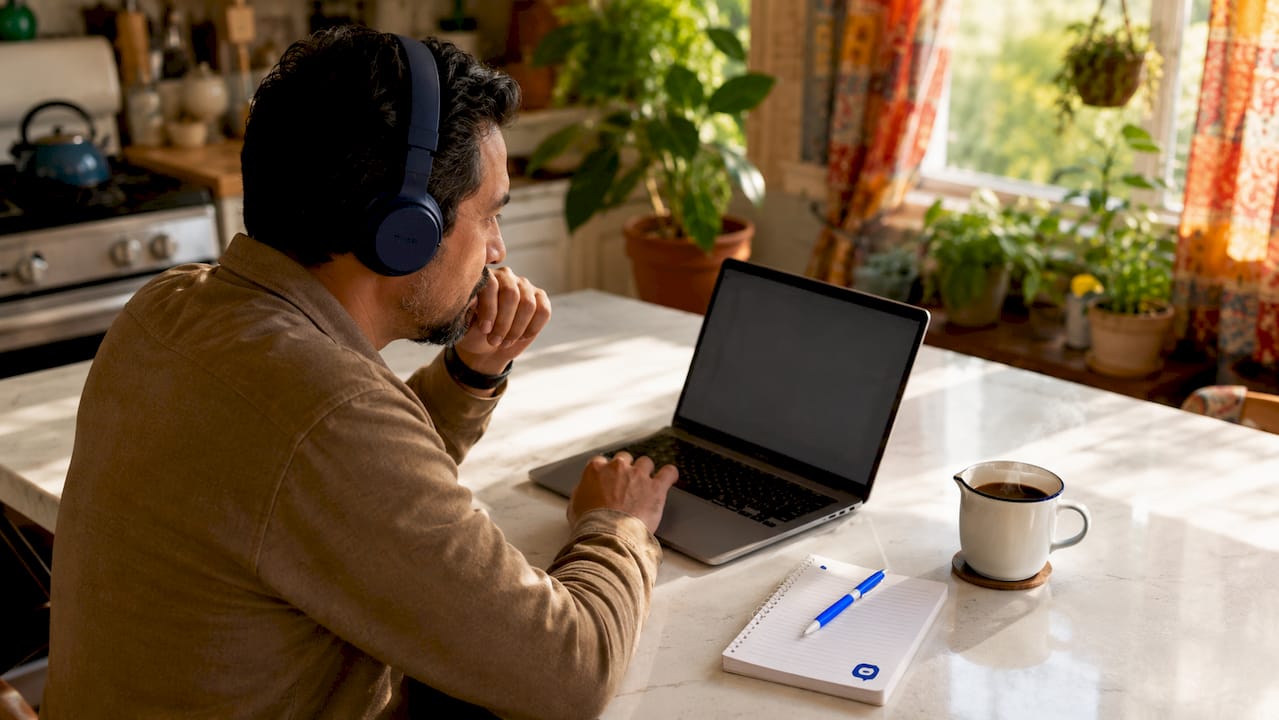 Man listening to accent for comprehension