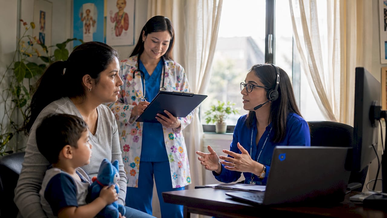 Family navigating healthcare language barrier