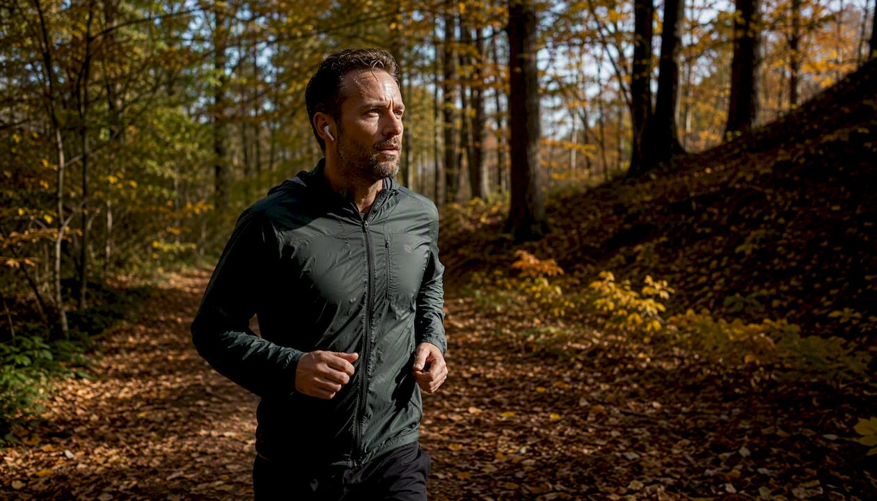 Man jogging outdoors showing post-quit vitality