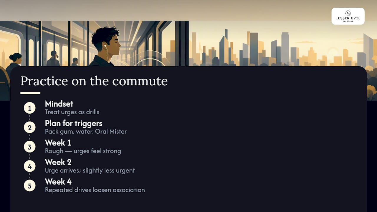 The commute is the hardest part — and also the best place to practise — overview diagram