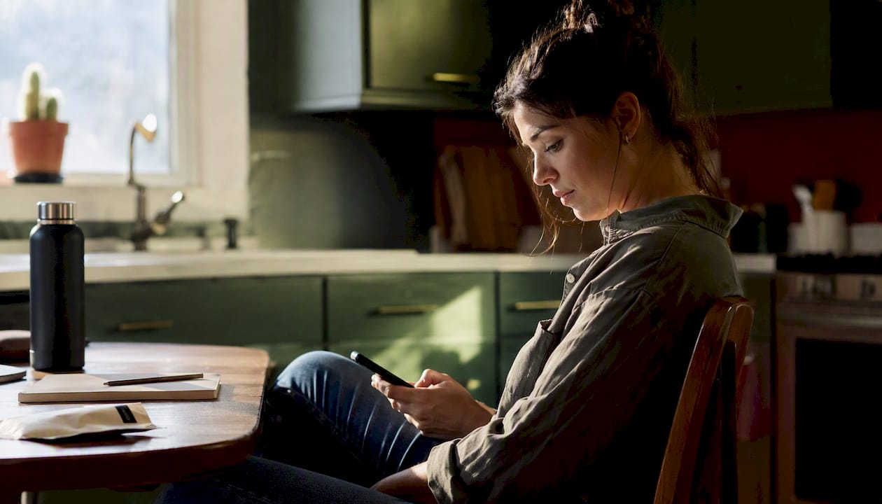 Young woman contemplating fertility health at home