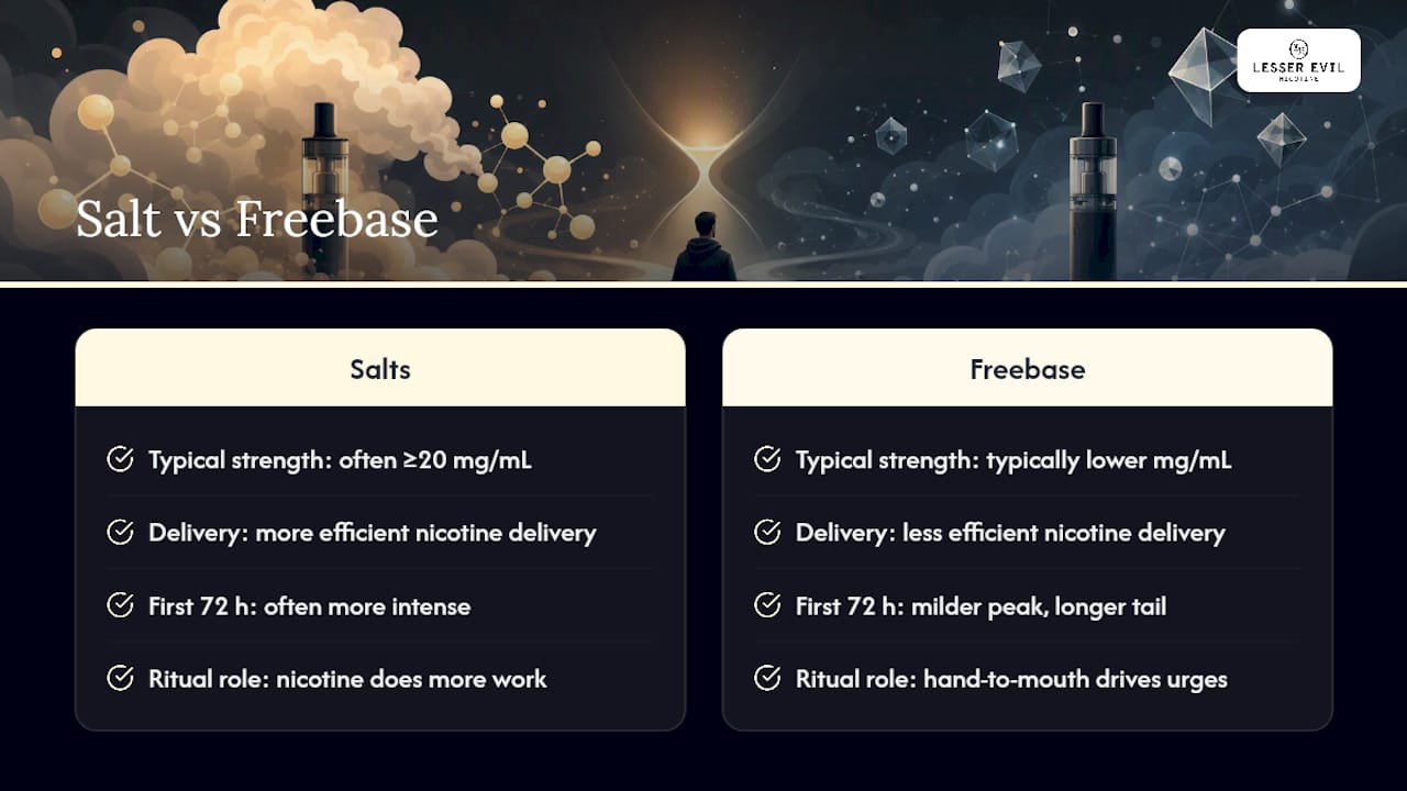Nicotine salt and freebase comparison