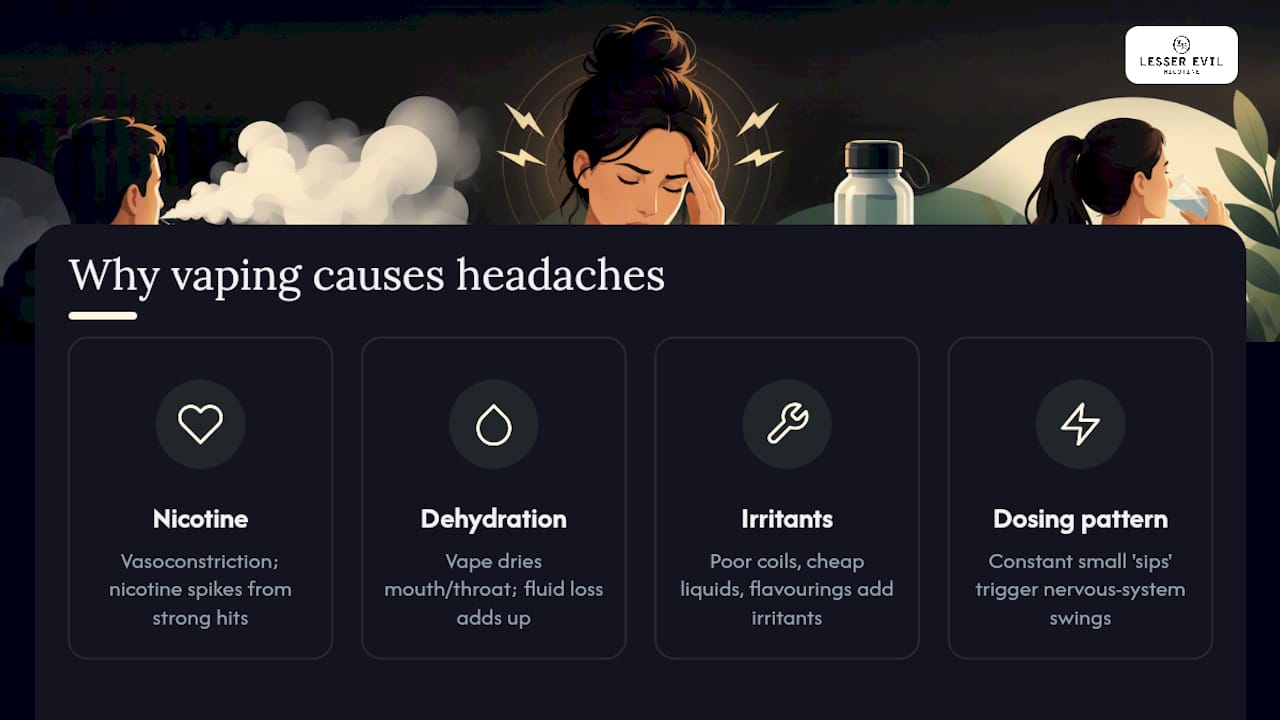 Why does vaping give you a headache in the first place? — overview diagram