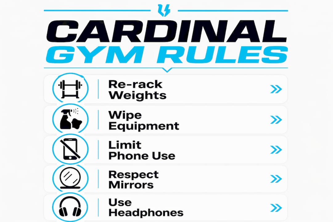 Gym Etiquette for Beginners: Rules That Matter 1 Infographic of key gym etiquette rules