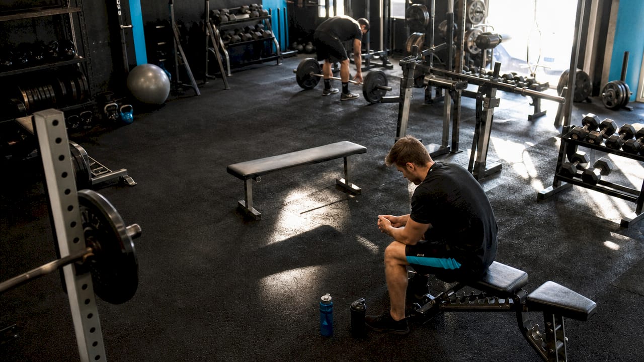 Budget gym with barbells and squat racks