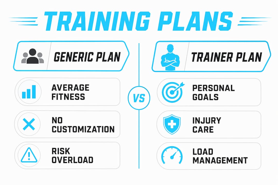 Infographic comparing generic vs. trainer programs