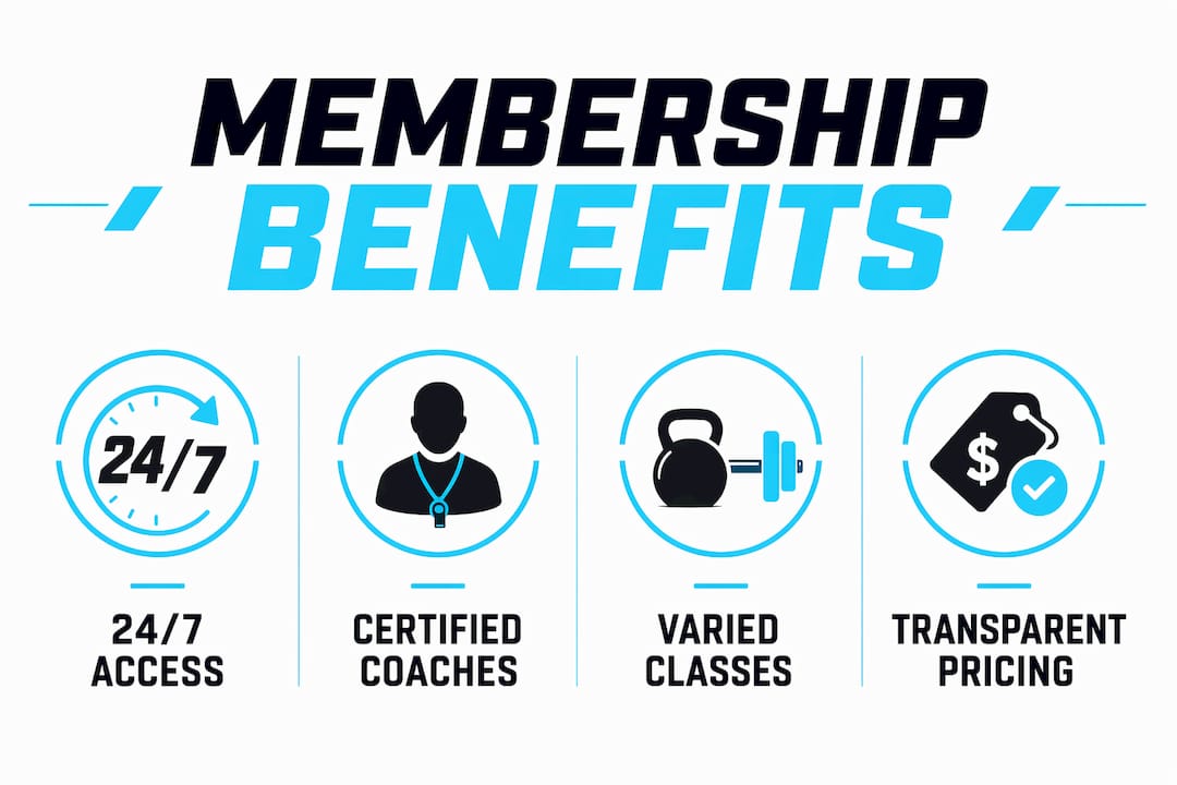Infographic showing key gym membership benefits